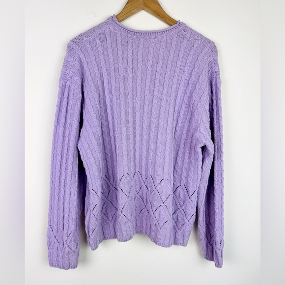 Forever Vintage 90's Lavender Cable Knit Sweater - Picture 7 of 7